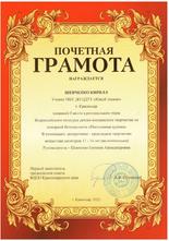 Почетная грамота 